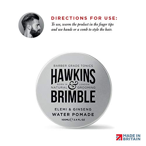 Hawkins & Brimble pomade with elemi ginseng scent evokes refined grooming rituals
