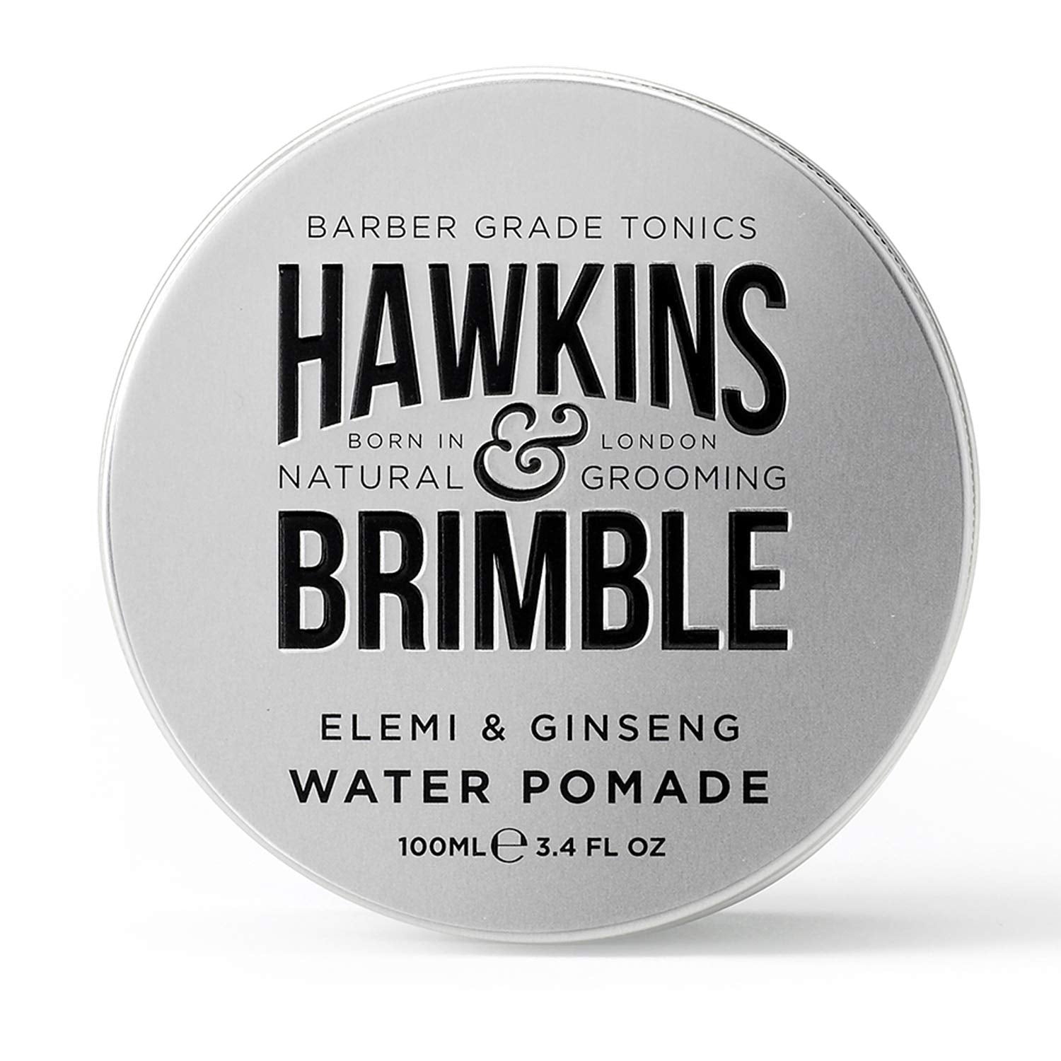 Hawkins & Brimble Strong Hold Pomade bottle for all-day hold and easy washing
