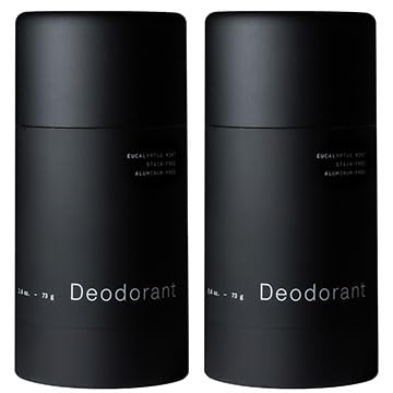 Hawthorne men's natural stain-free deodorant packaging highlights aluminum-free protection.