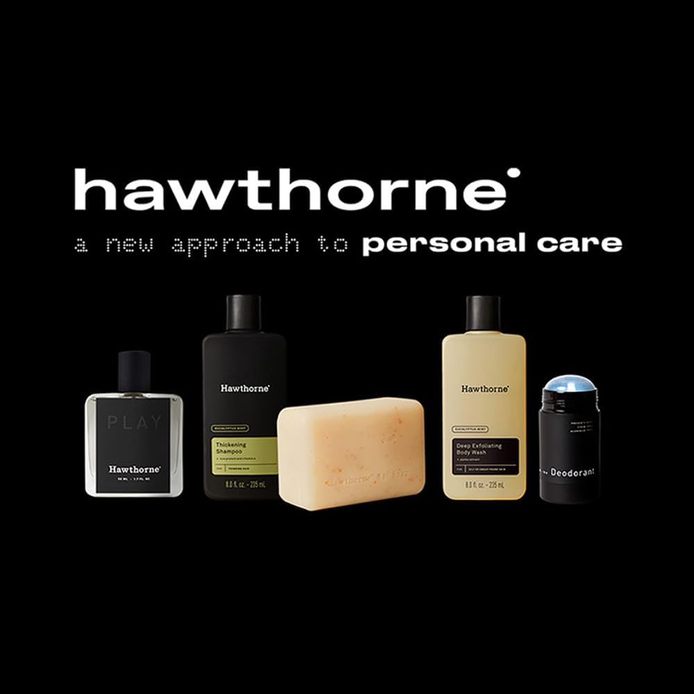 Hawthorne natural ingredients list features rice protein, rosemary oil, provitamin B5.