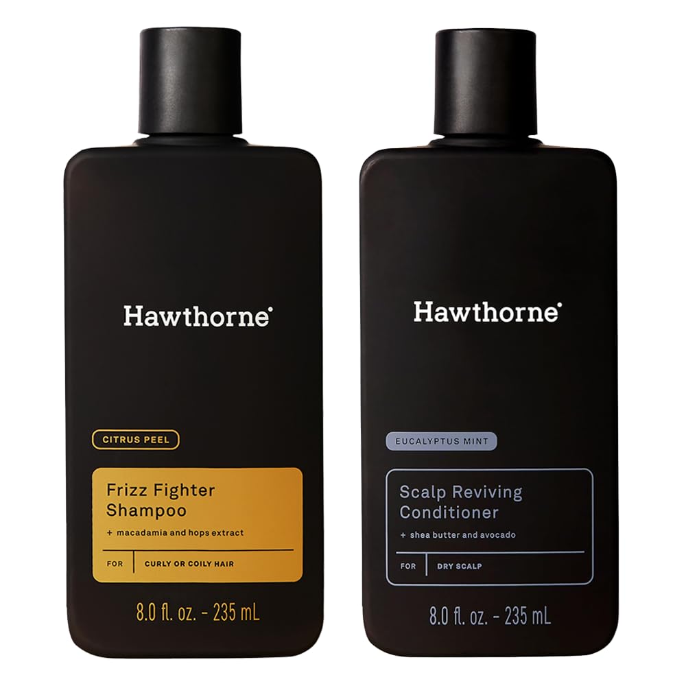 Hawthorne Ultra Nourishing Shampoo bottle highlights frizz-fighting, sulfate-free formula for curls