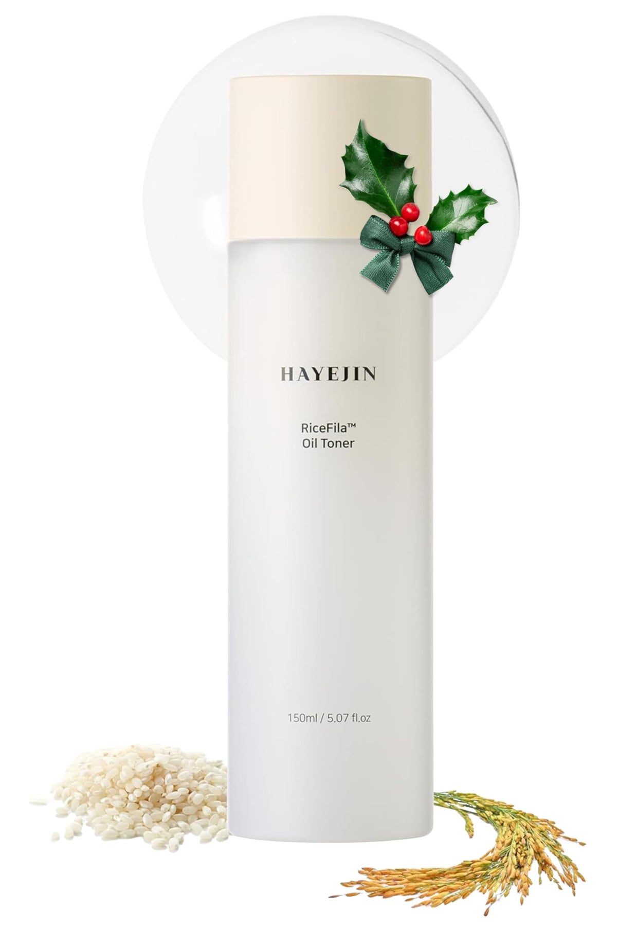 HAYEJIN RiceFila Milk Toner bottle front view for glass-skin hydration.