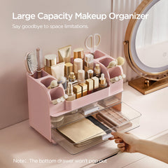 HBlife makeup organizer made of ABS plastic, easy to wipe clean.