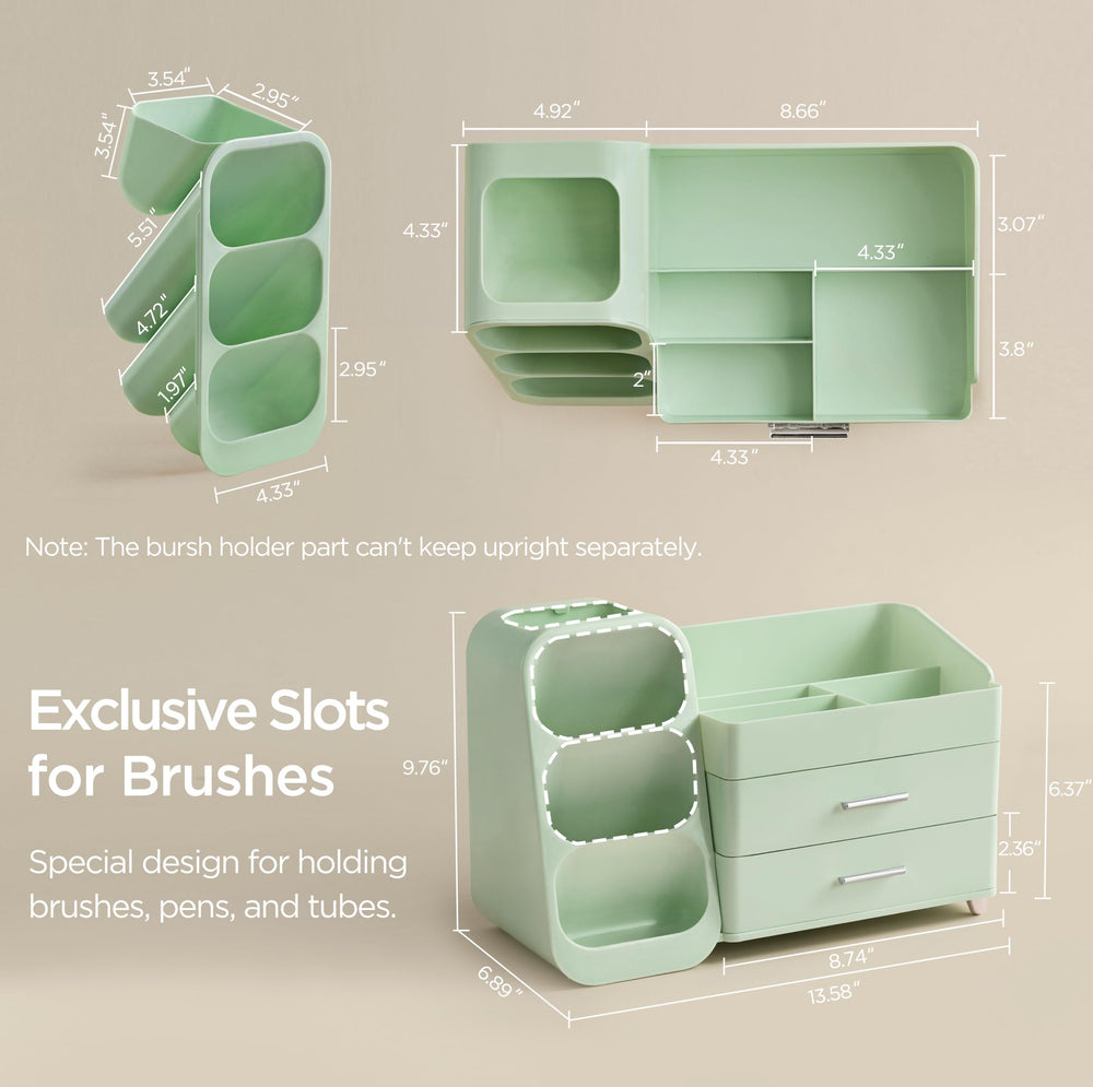 HBlife makeup organizer brush slots keep brushes tangle-free and ready