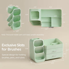HBlife makeup organizer brush slots keep brushes tangle-free and ready