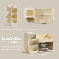 HBlife makeup organizer with brush slots keeps brushes organized and ready
