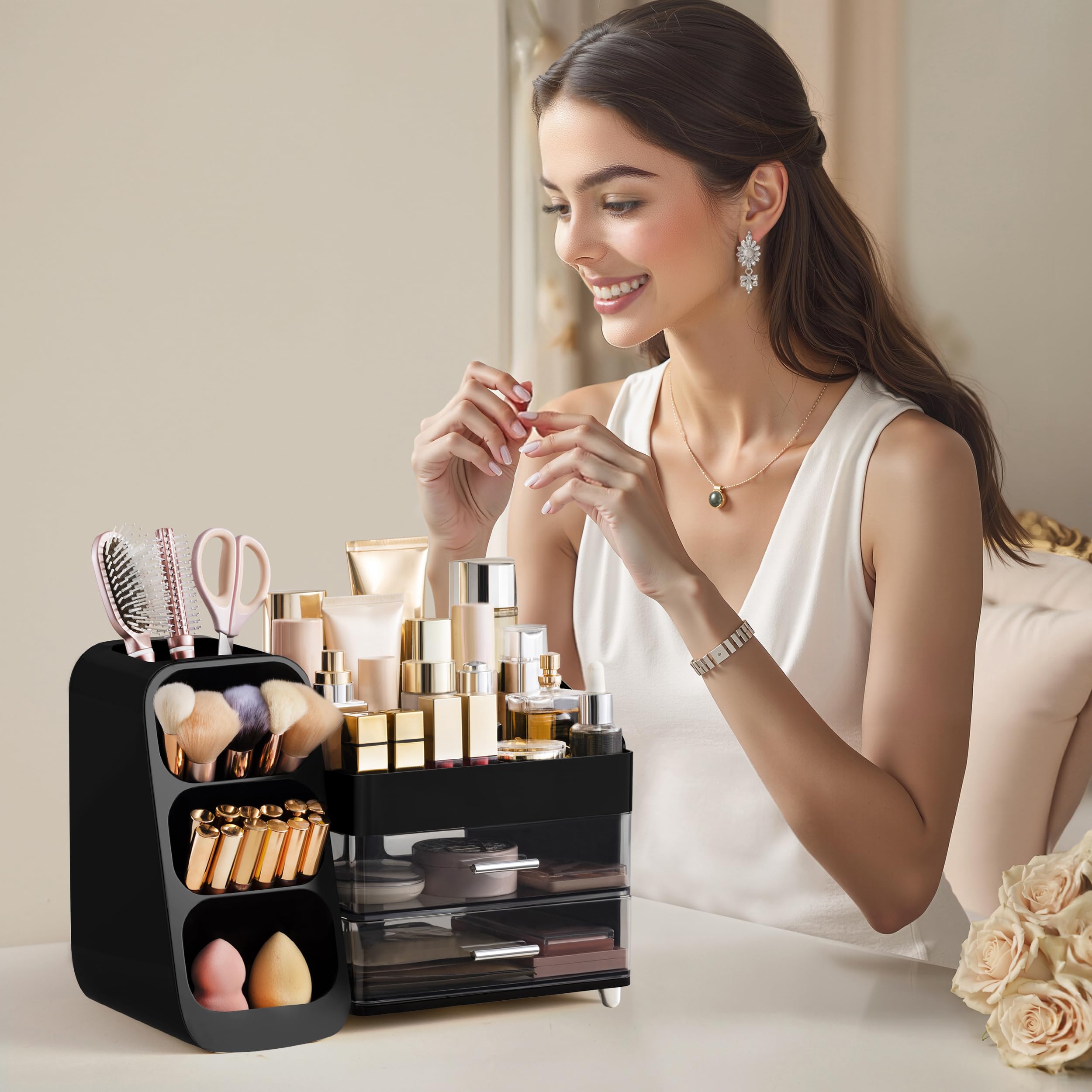 HBlife makeup organizer makes a thoughtful gift for organizers and makeup lovers.
