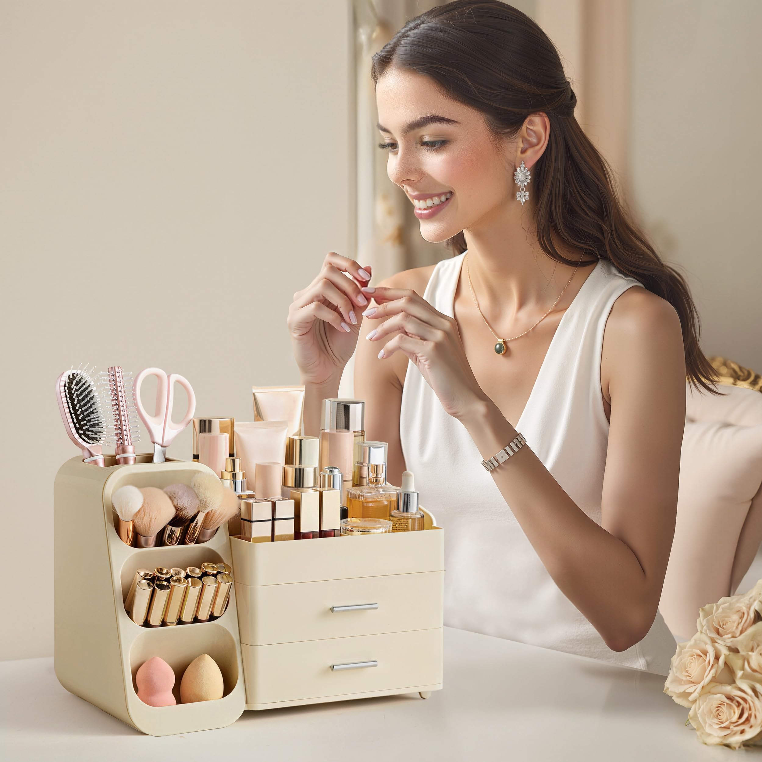 Gift-ready makeup organizer from HBlife makes a thoughtful practical present.