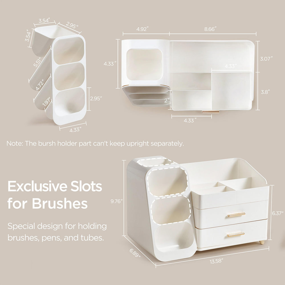 HBlife makeup organizer multi-purpose storage on vanity or desk keeps items organized.