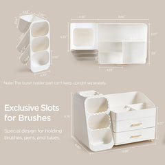 HBlife makeup organizer multi-purpose storage on vanity or desk keeps items organized.
