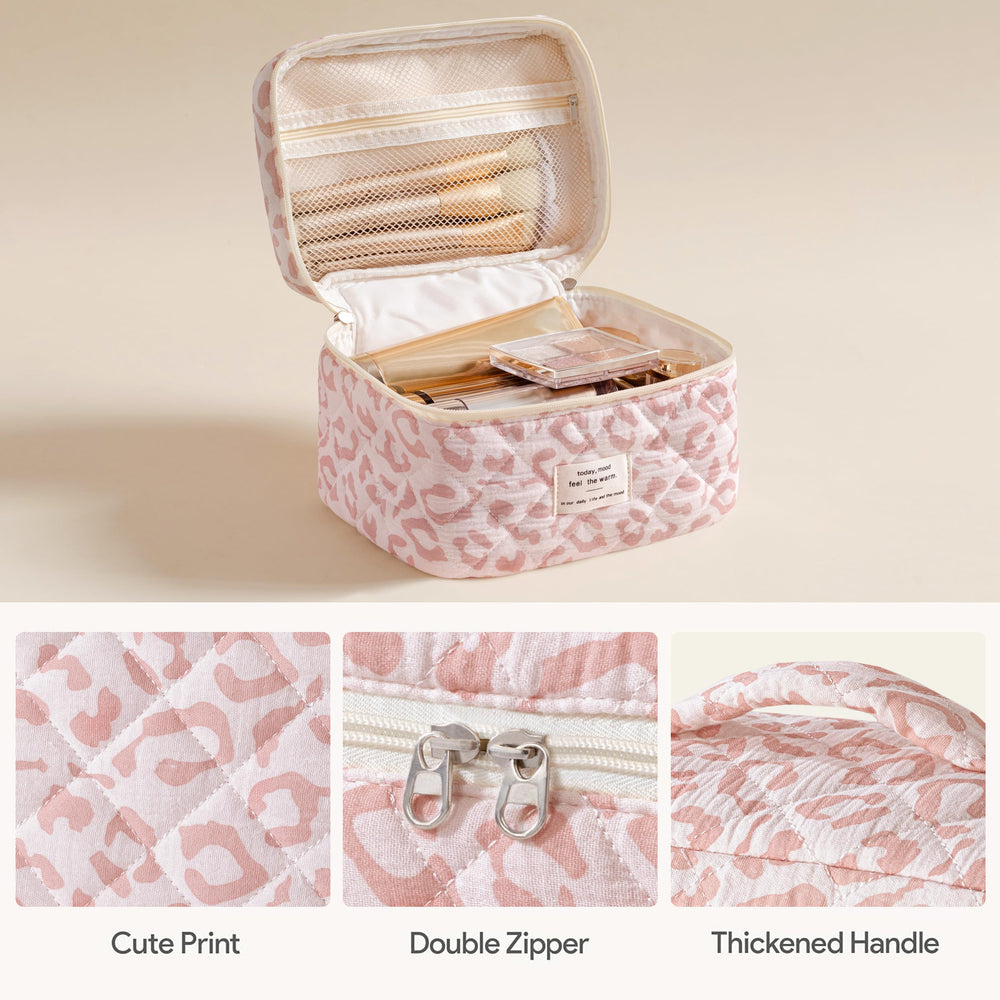 HBselect cotton travel makeup bag large size ideal for brushes and skincare.