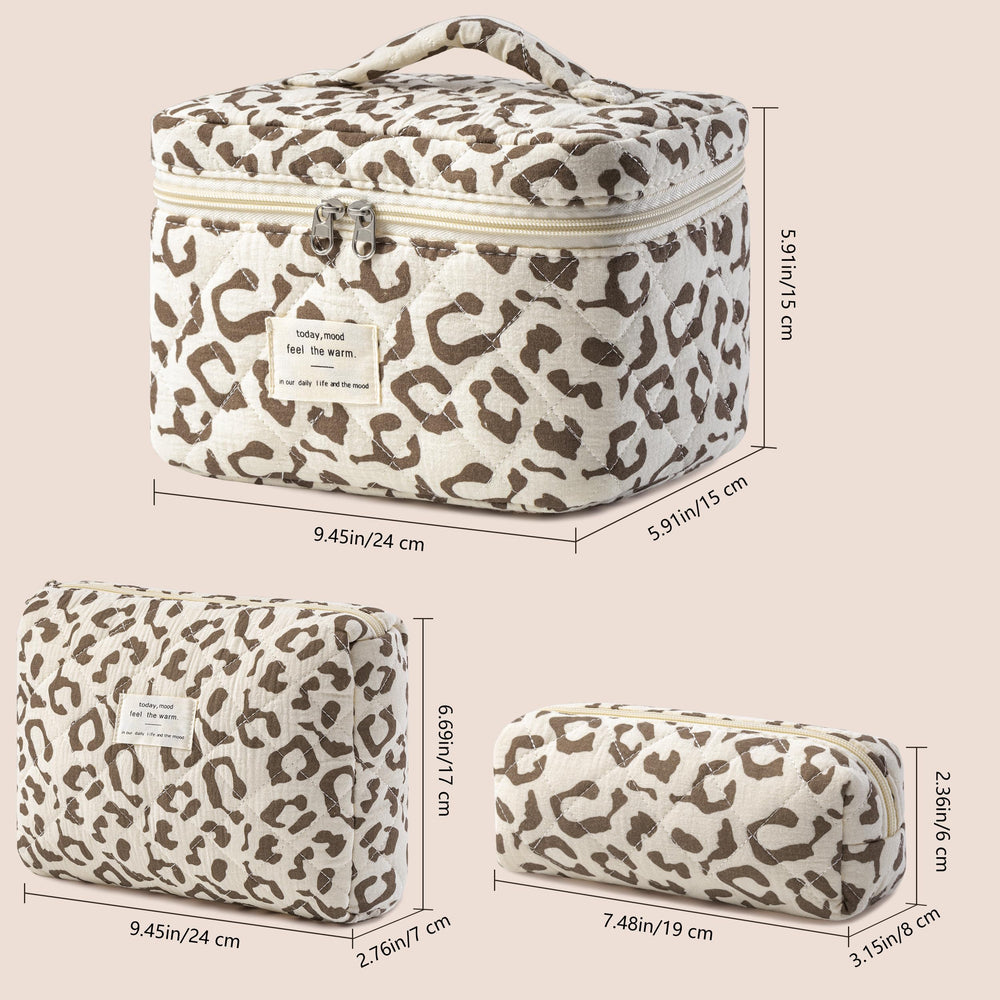 HBselect Quilted Makeup Bag cosmetics-organizer fits brushes and tubes neatly in luggage