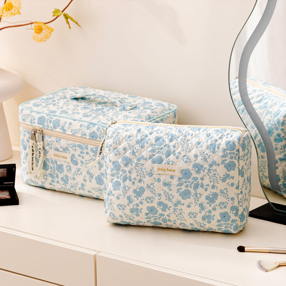 HBselect quilted makeup bag gift-ready floral design suitable as a present