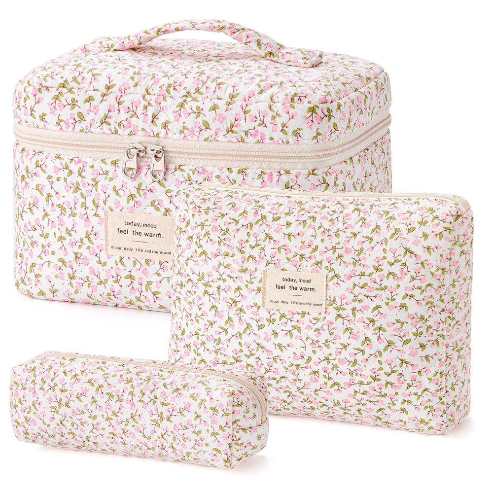 HBselect quilted makeup bag large-capacity for cosmetics and travel essentials