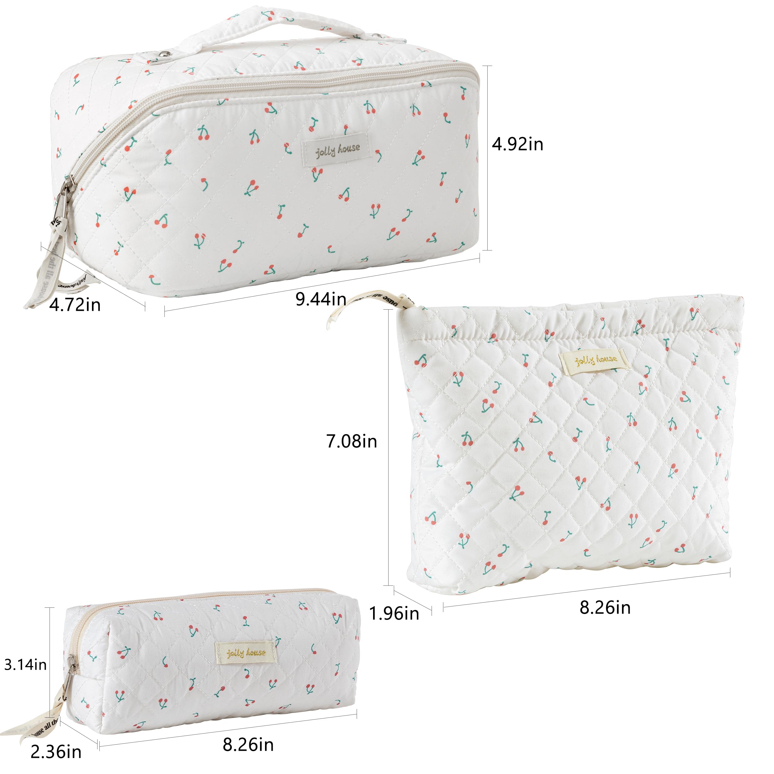 HBselect compact quilted makeup bag offers ample storage in a small footprint.