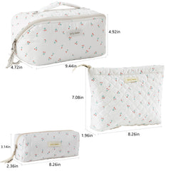 HBselect compact quilted makeup bag offers ample storage in a small footprint.