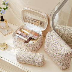HBselect quilted makeup bag medium-size neatly organizes brushes and cosmetics