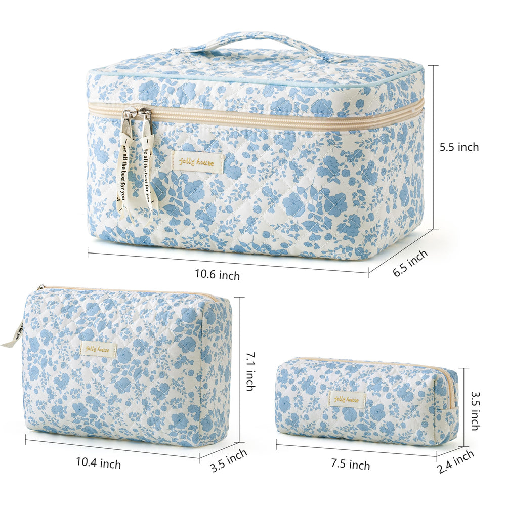 HBselect quilted makeup bag packed in a handbag demonstrates portability