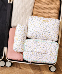 HBselect quilted makeup bag small front view, perfect pencil pouch and skincare on-the-go.