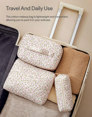 HBselect quilted makeup bag small-size compact organizer for everyday essentials