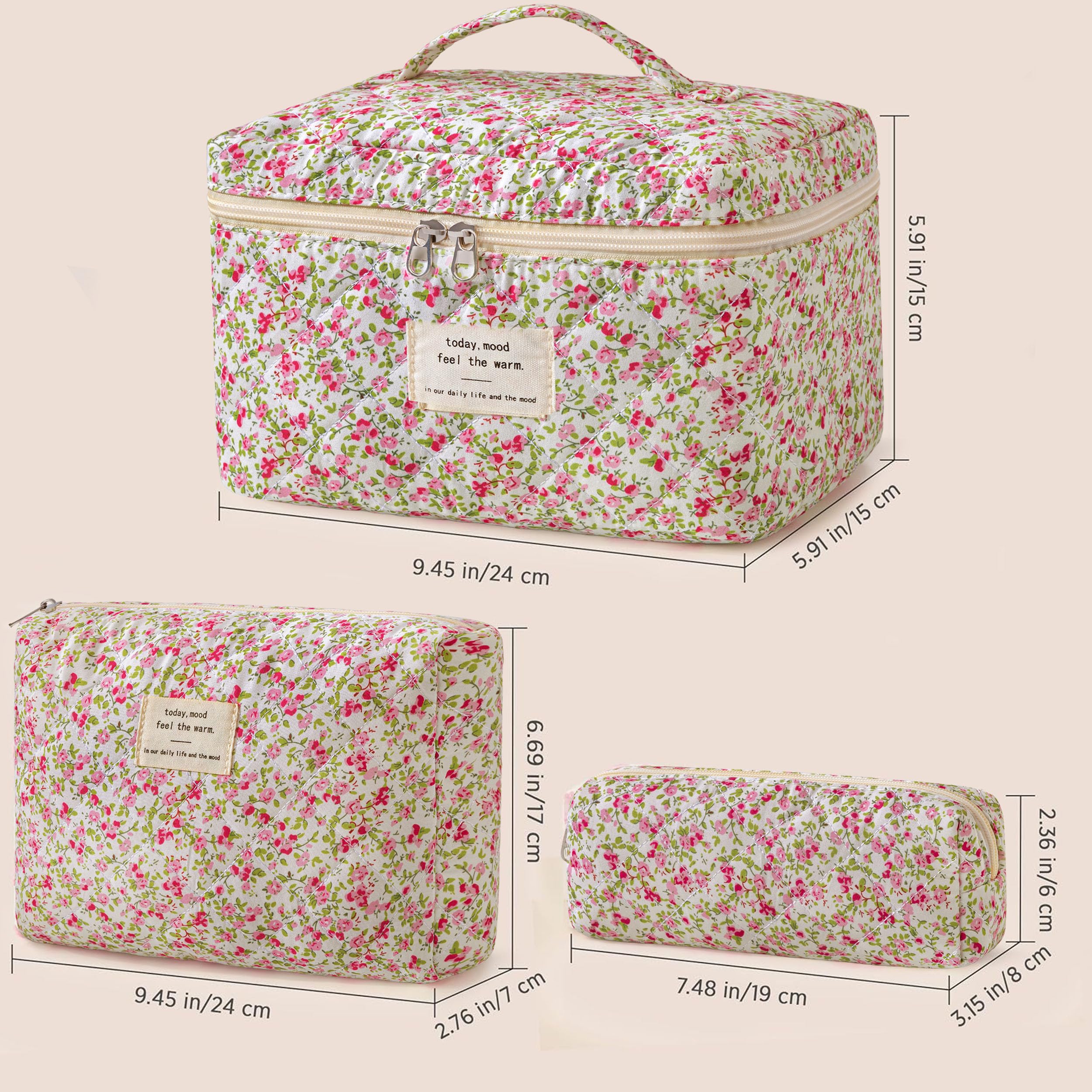 HBselect quilted makeup bag zipper detail with easy-to-pull closure