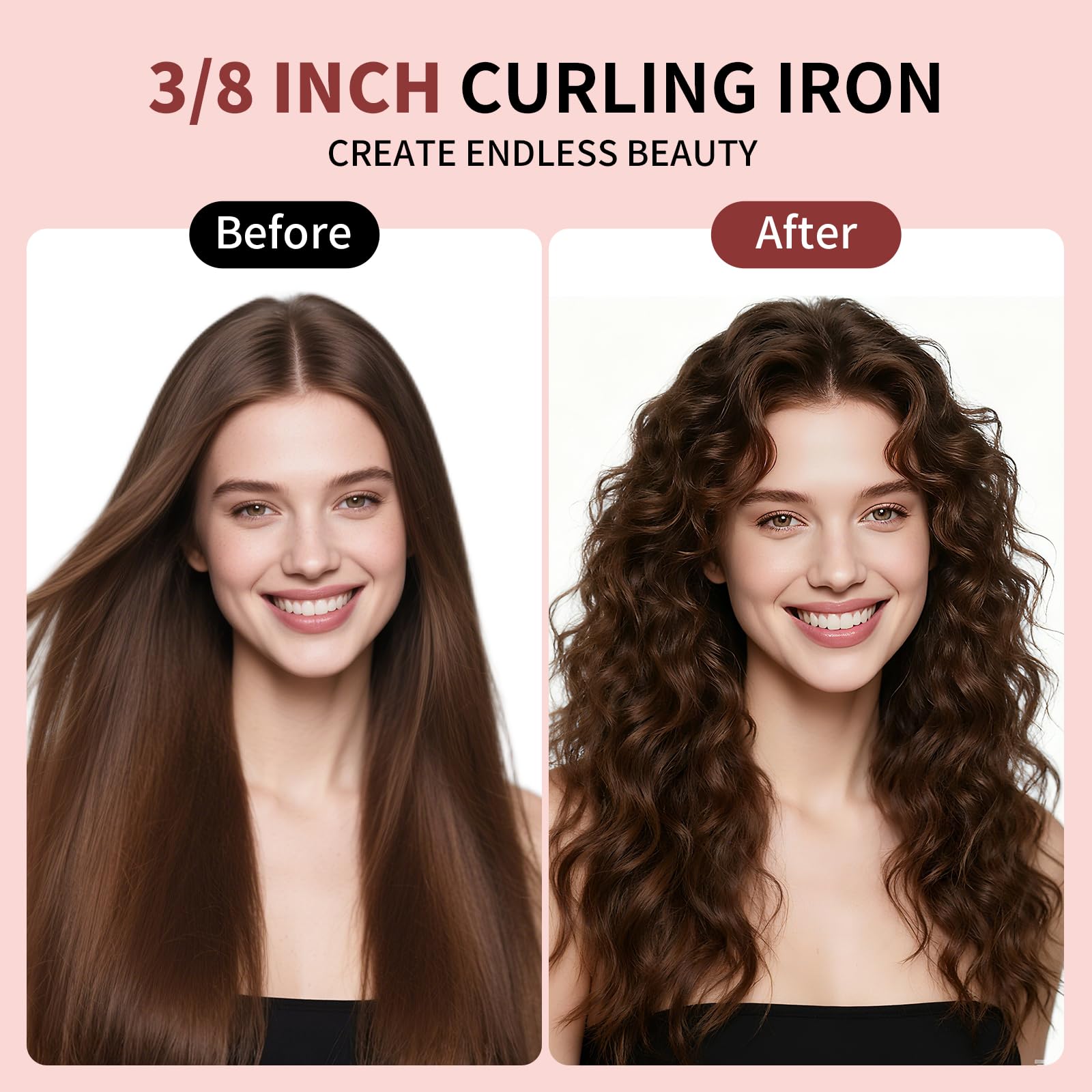 HCAH compact curling iron handle highlights portable on-the-go styling