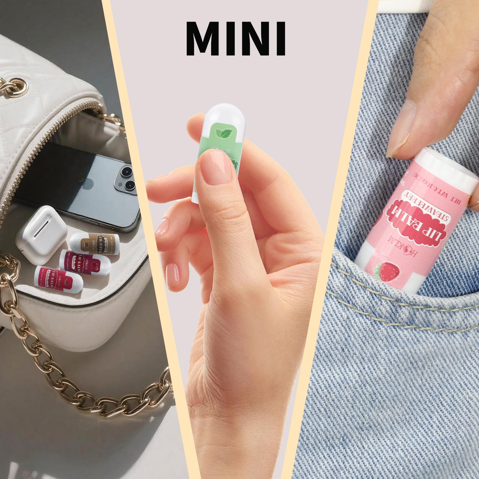 HCKLM mini lip balm pack coconut flavor for deep moisturization