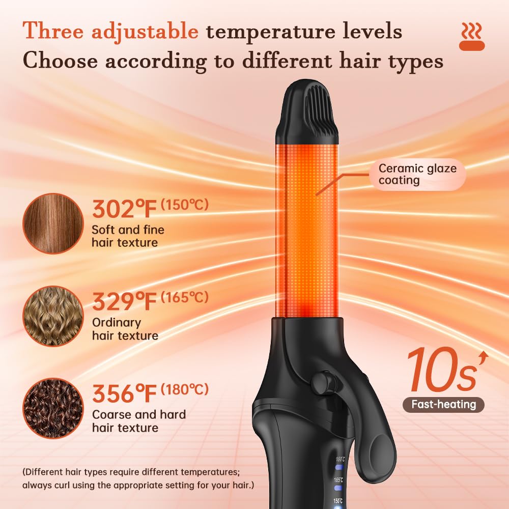 HCRTGAY hair curler offers dual-styling—curves or smooths for versatile everyday looks.