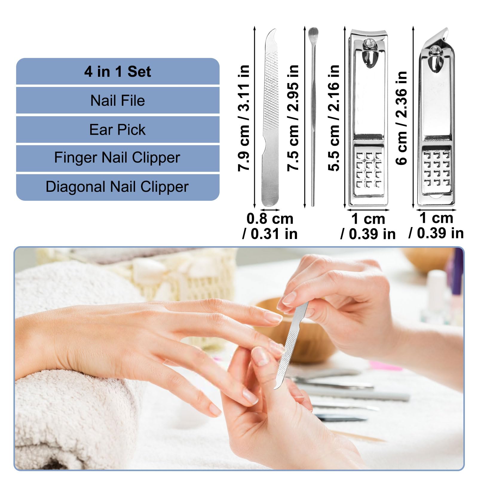 HDFCLUP blue 4-in-1 set provides versatile grooming on the go.