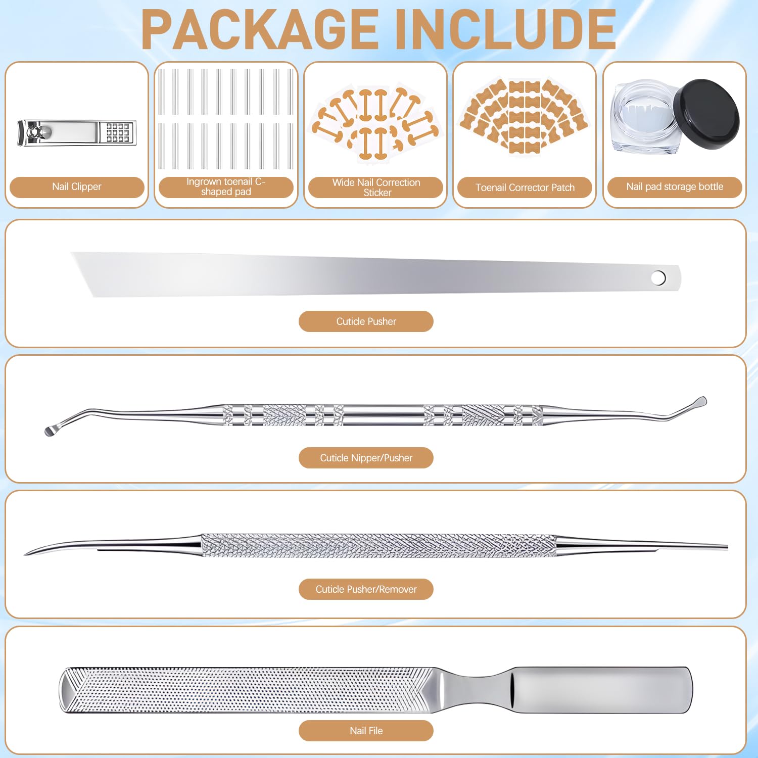 HDFDREO complete ingrown-nail care kit covers daily care and long-term correction