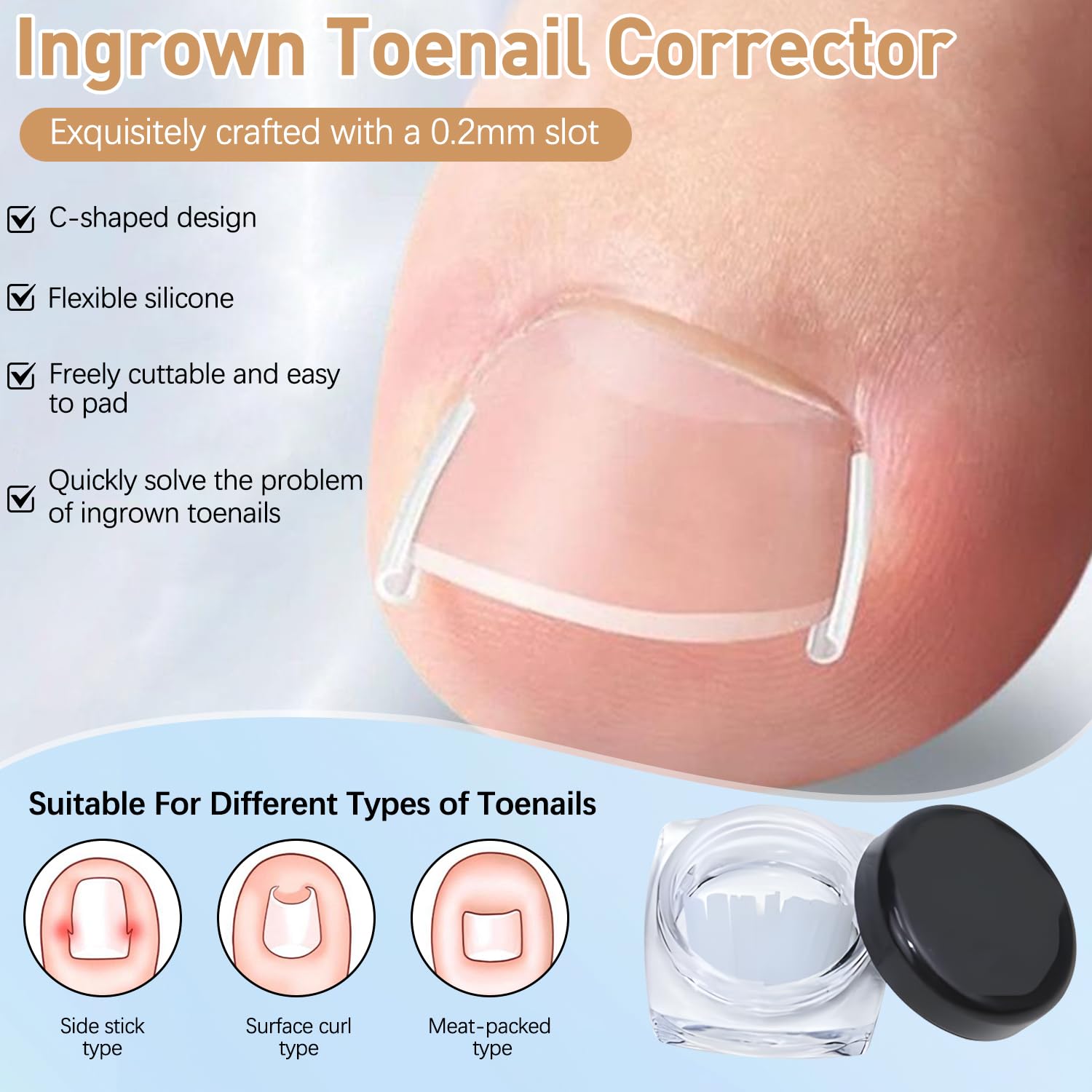 HDFDREO curved toenail-correction patches align nails for natural growth and reduced pressure