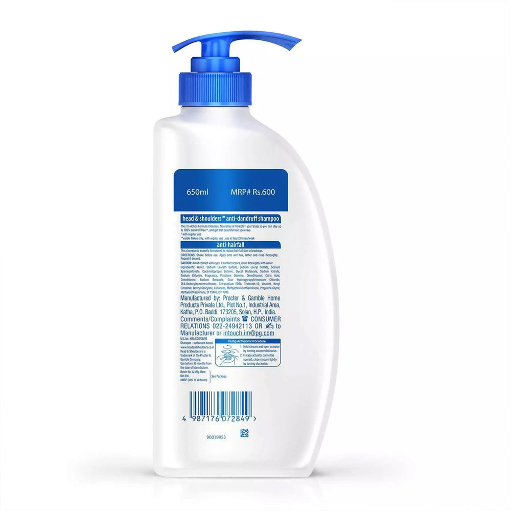 Head & Shoulders 2-pack pump bottles image emphasizes long-lasting dandruff and hair fall care.