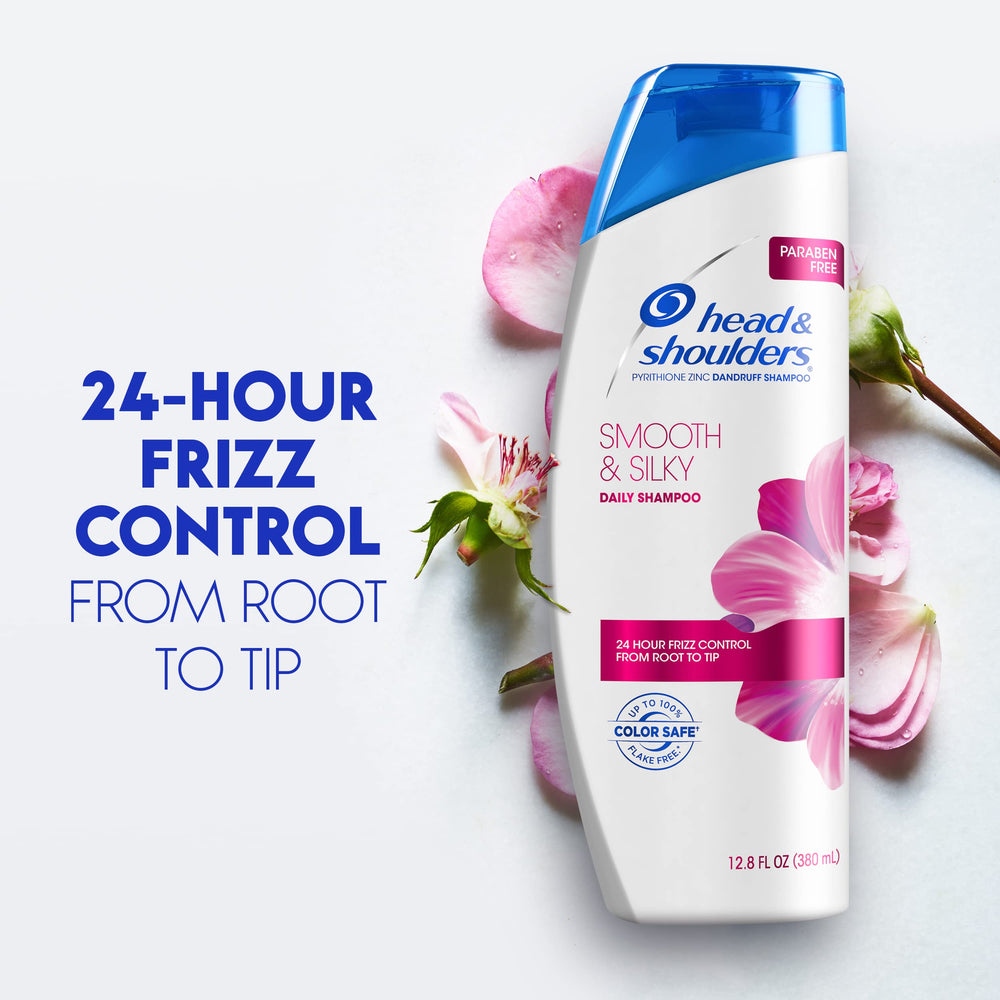 Head & Shoulders Smooth & Silky shampoo close-up shows rich, creamy lather.