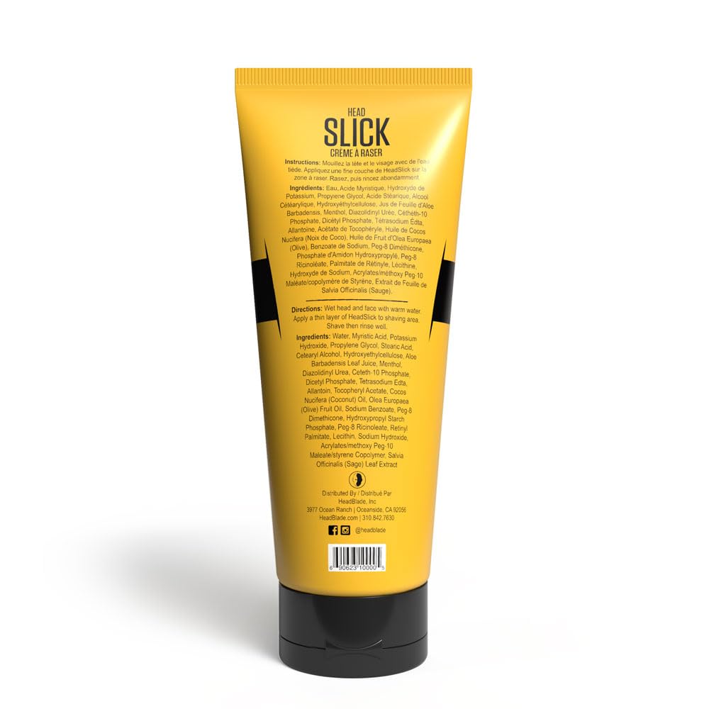 HeadBlade HeadSlick applied on scalp for effortless glide during shaving.