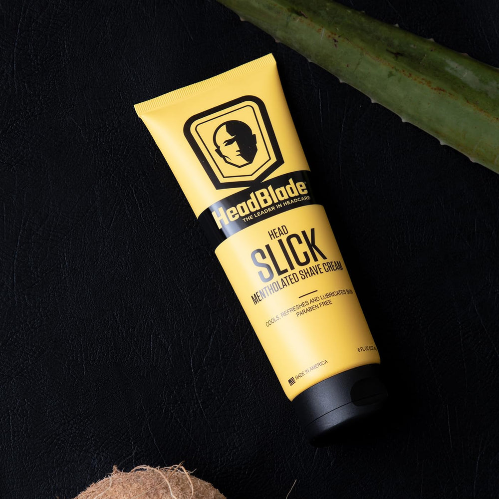 HeadBlade HeadSlick daily-use bathroom scene with smooth, confident finish.