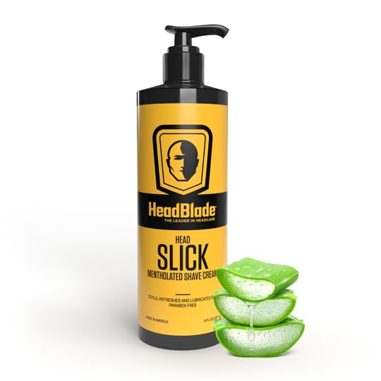 Cruelty-free HeadSlick branding signals ethical production during shaving.