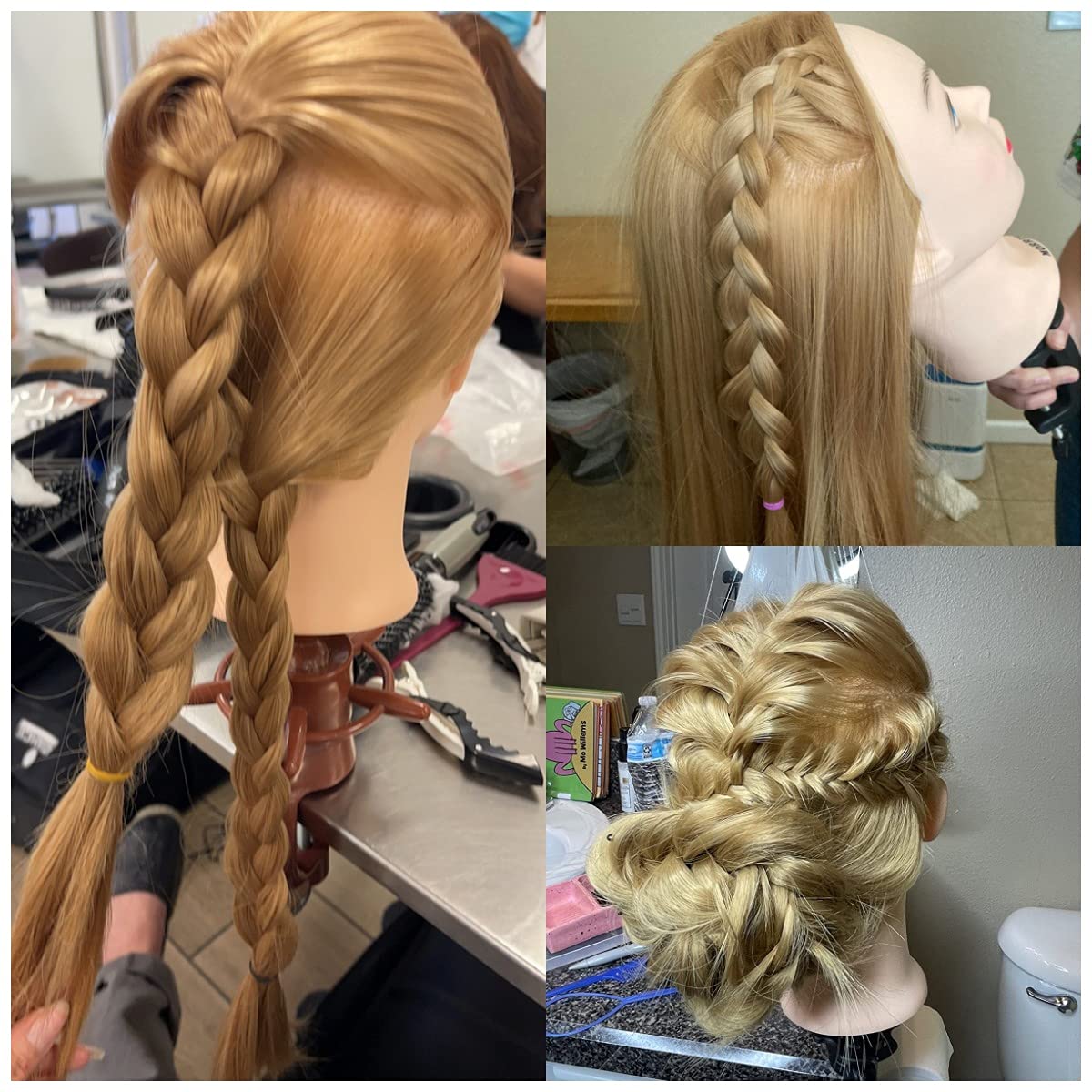 headdoll head for cutting, braiding, and hair-styling practice.