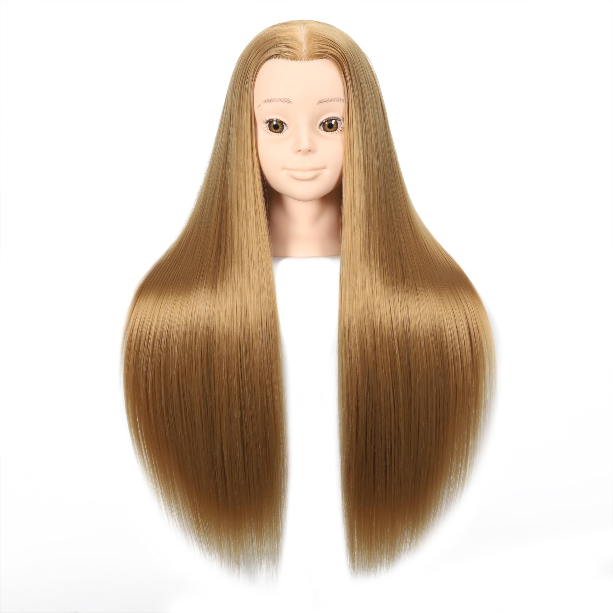 headdoll long-hair mannequin head used for professional styling demos.