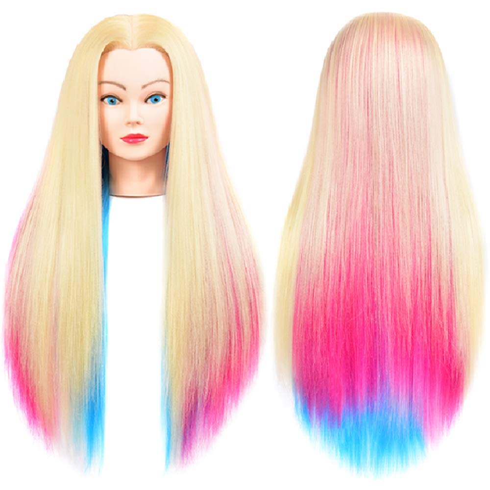 Headdoll mannequin head 26-28 inch hair length for realistic styling looks.