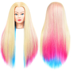 Headdoll mannequin head 26-28 inch hair length for realistic styling looks.