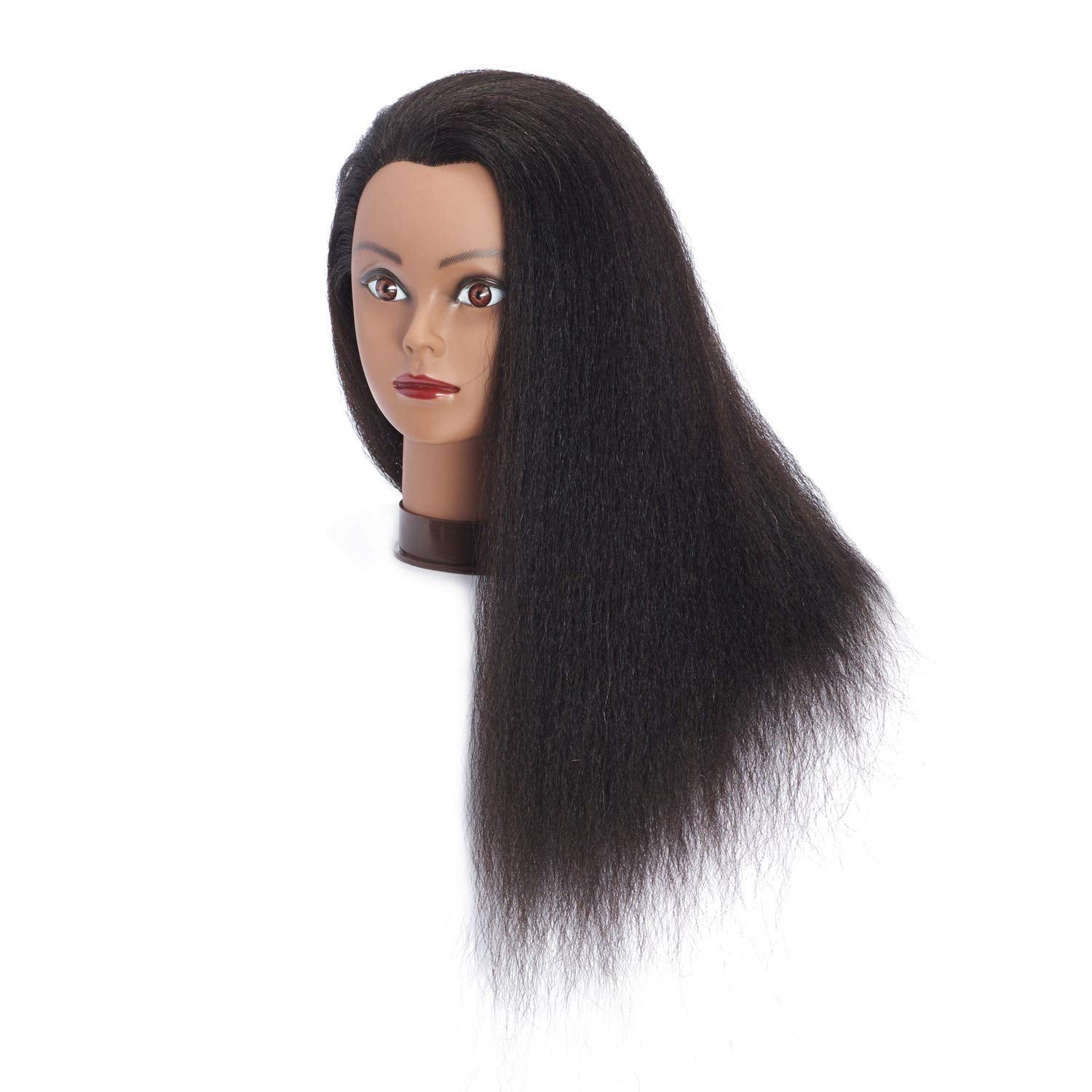 HEADFIX real-hair close-up highlights 16-inch strands for versatile styling.