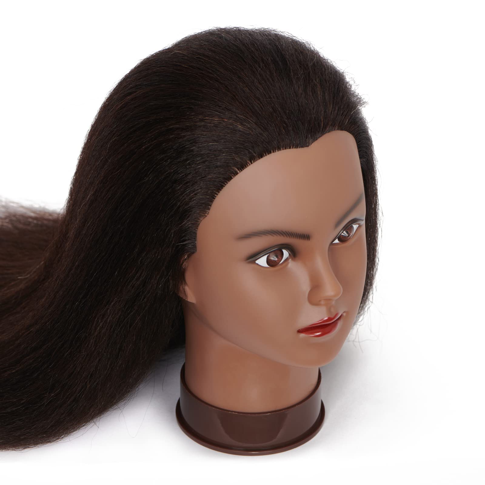HEADFIX mannequin head ready for washing and conditioning demos on 16-inch hair.