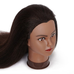 HEADFIX mannequin head ready for washing and conditioning demos on 16-inch hair.