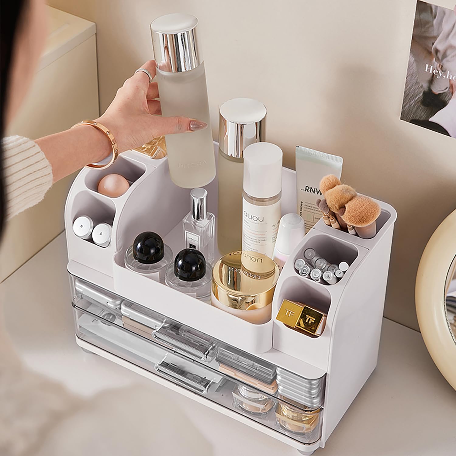 Heaime makeup organizer brush holder keeps brushes organized