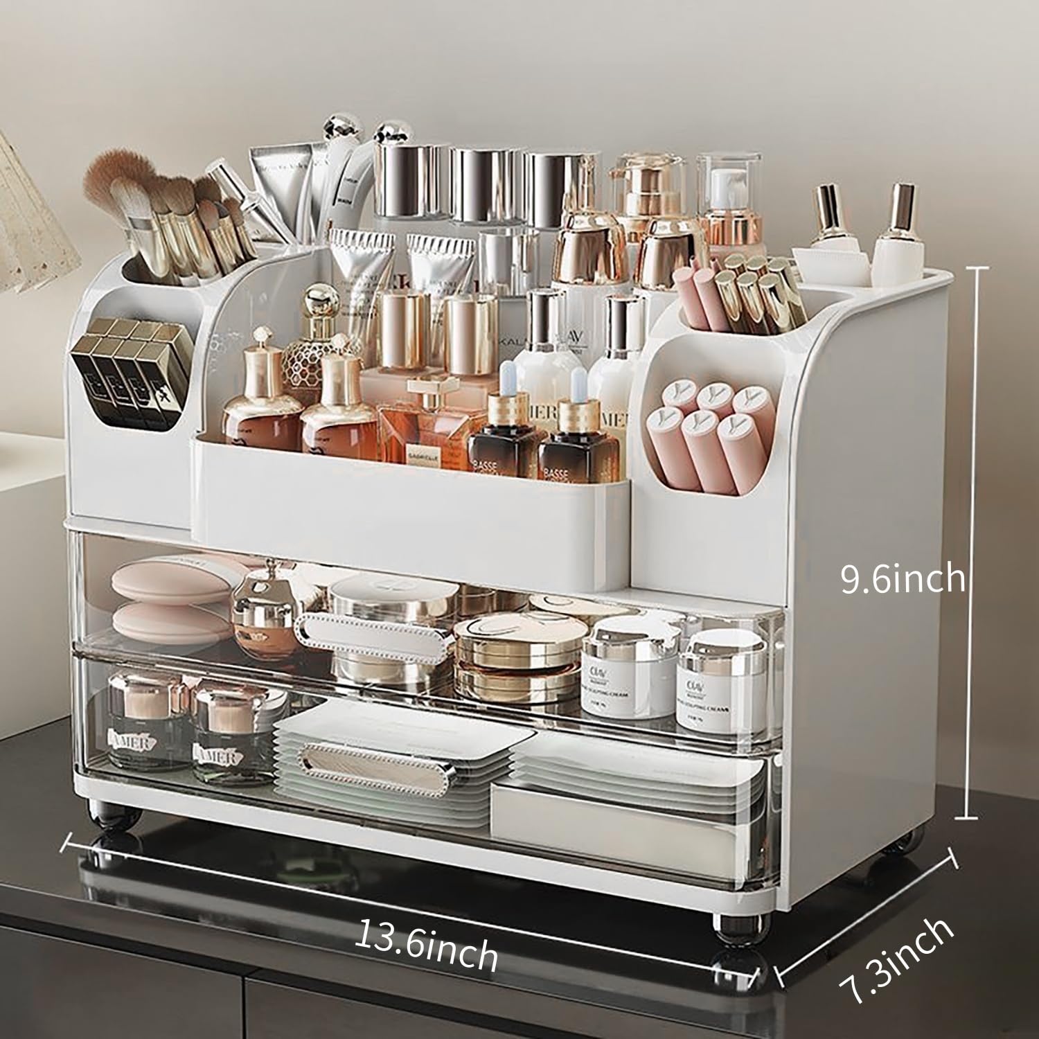 Heaime makeup organizer drawer storage keeps facial masks neatly separated