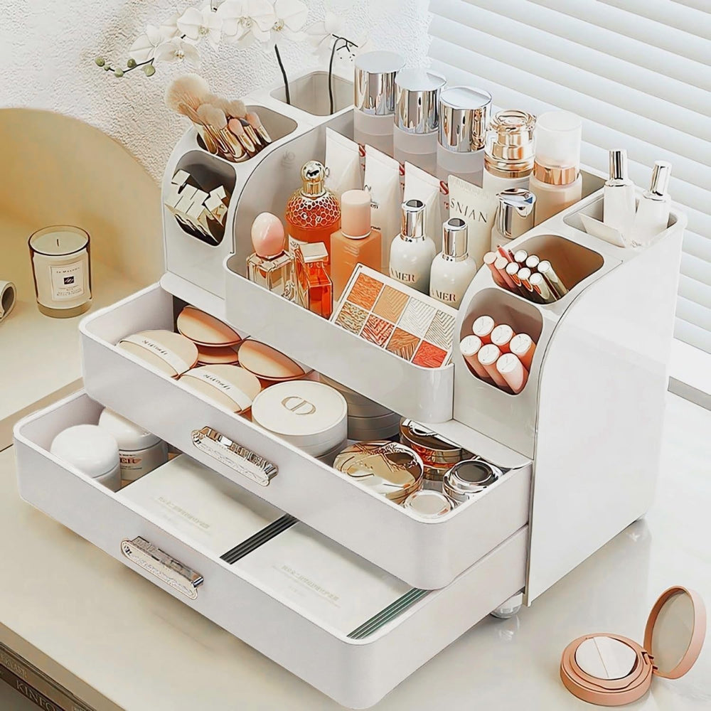 Heaime makeup organizer lipstick and nail polish stations simplify daily makeup access.