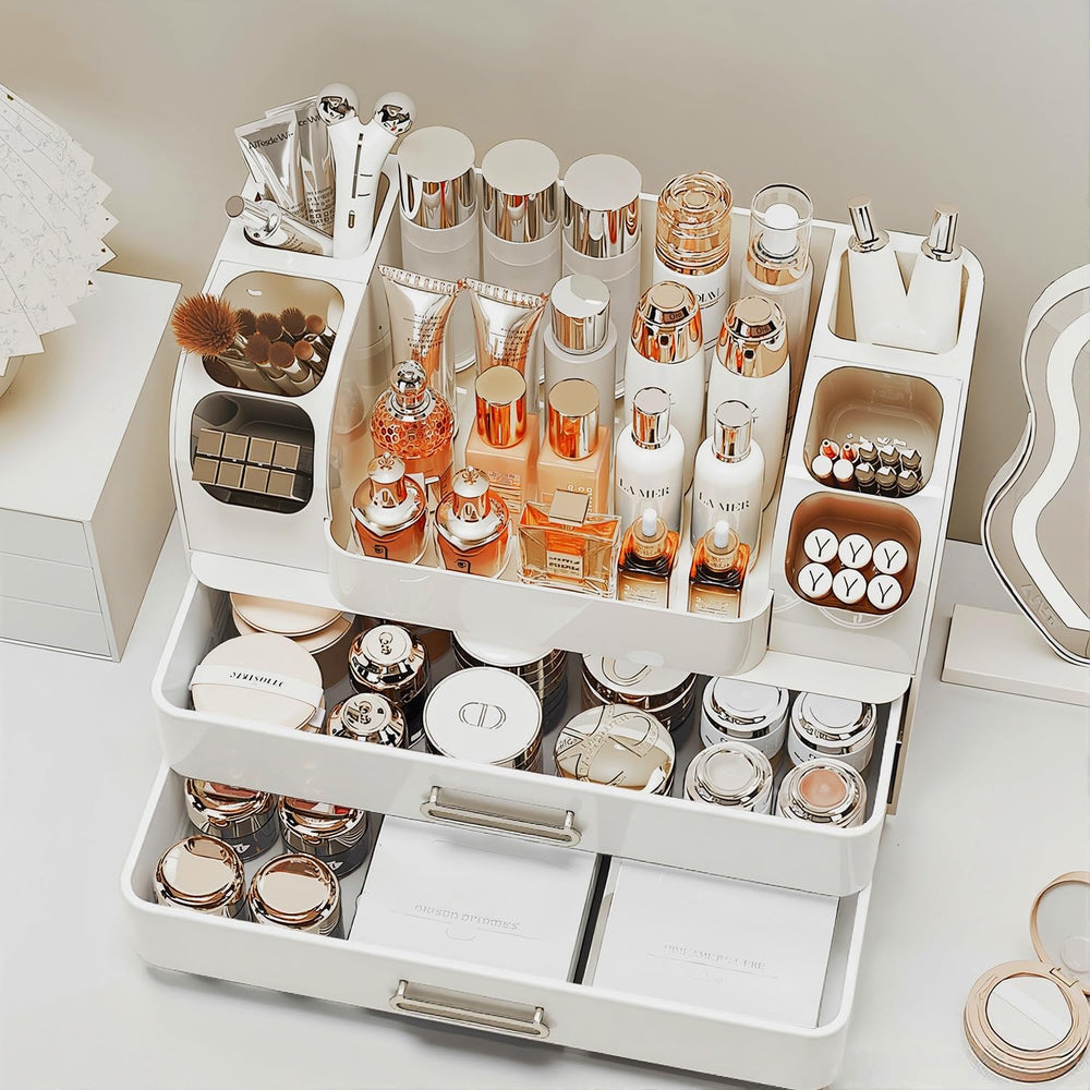Heaime makeup organizer waterproof material makes cleanup quick and easy.
