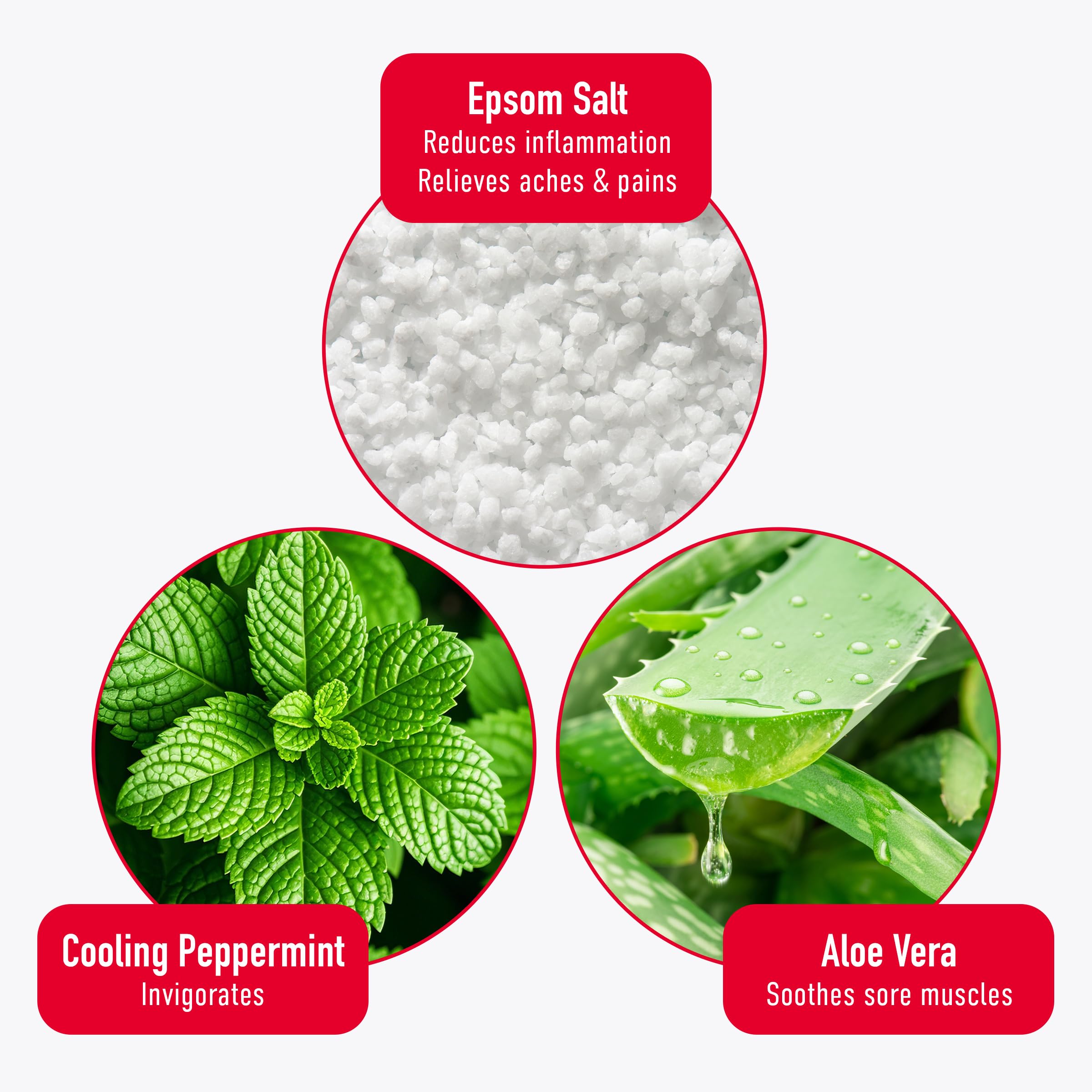 Heal&Rescue Epsom Salt Foot Gel with aloe and peppermint provides refreshing relief.
