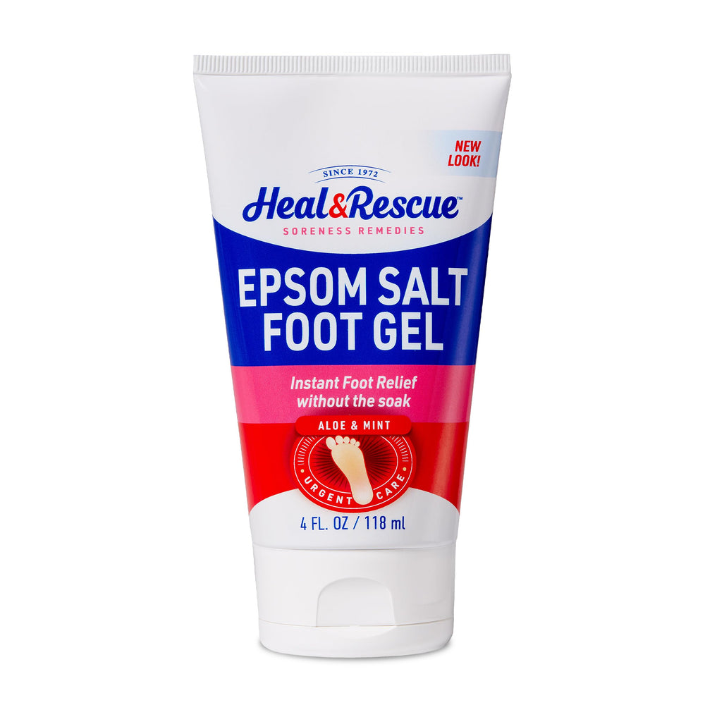 Heal&Rescue Epsom Salt Foot Gel bottle for quick foot relief on the go.