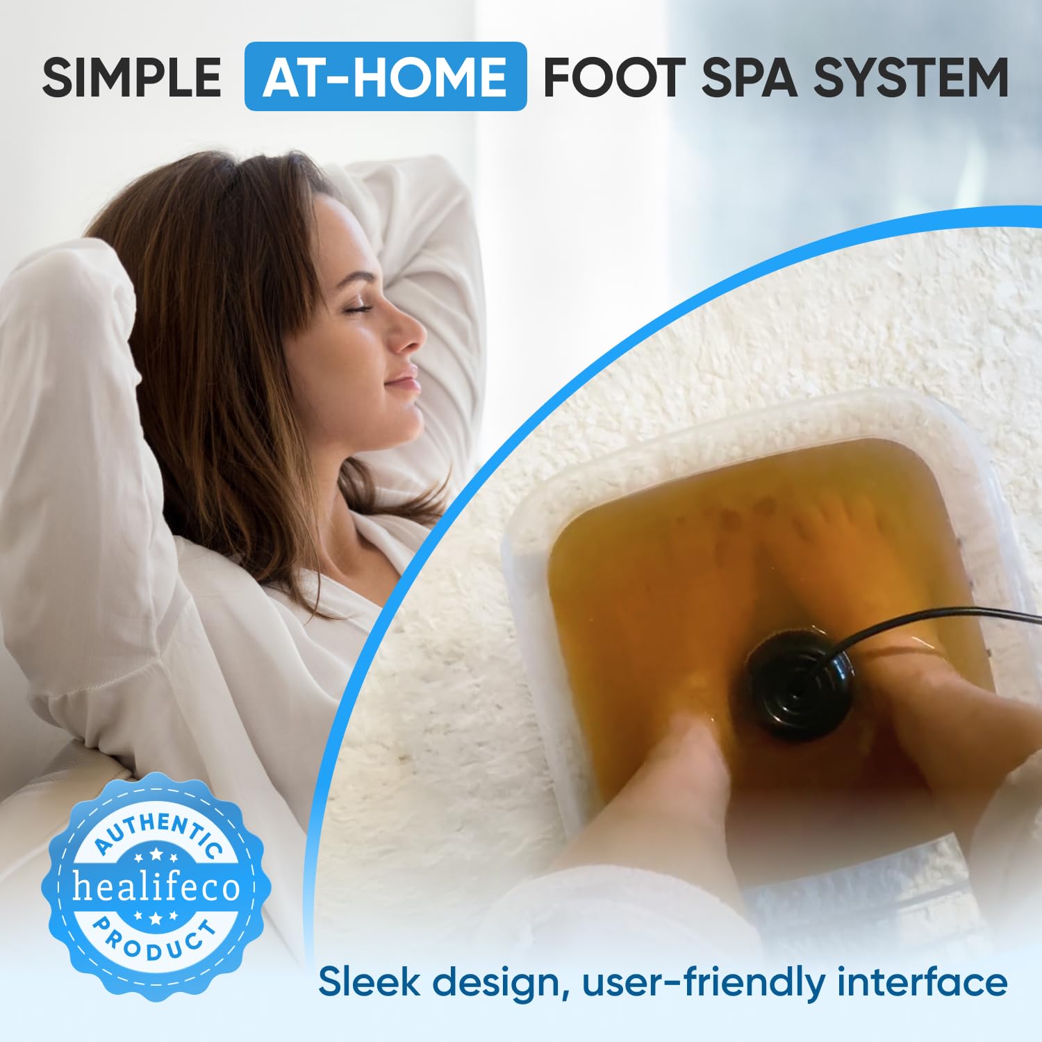 Healifeco Ionic Foot Spa compact design fits small spaces